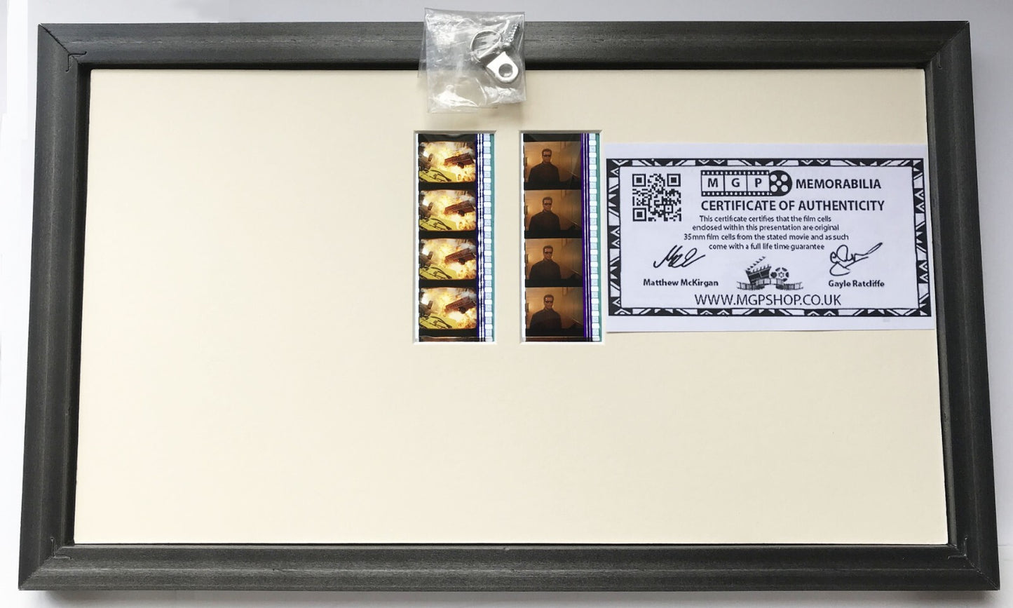 Hand crafted display inc original Double 35mm film cells for a Terminator 3 fan