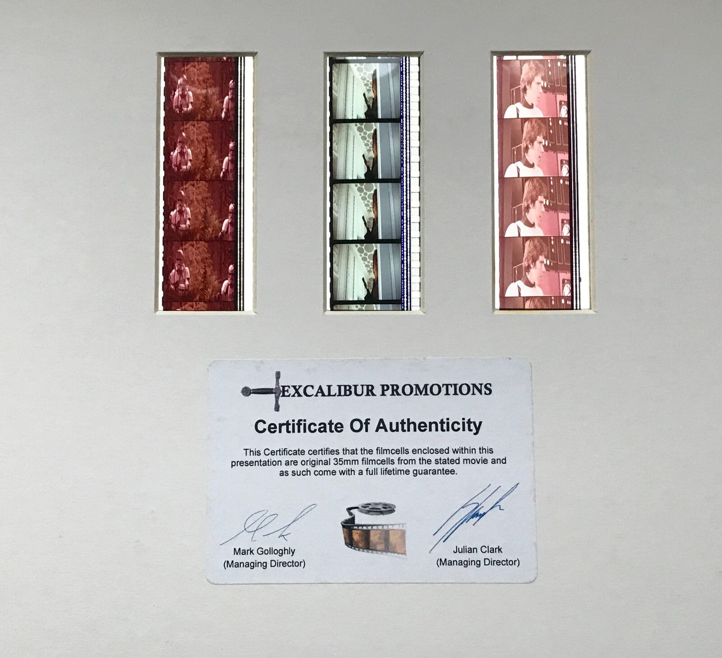 Handmade display featuring original 35mm film cells for a STAR WARS - SAGA fan