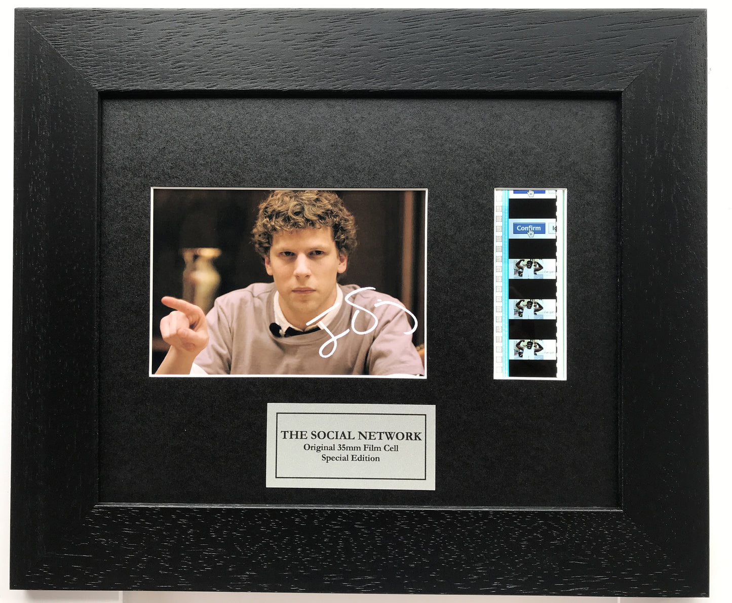 Hand crafted display featuring original film cells for THE SOCIAL NETWORK fans