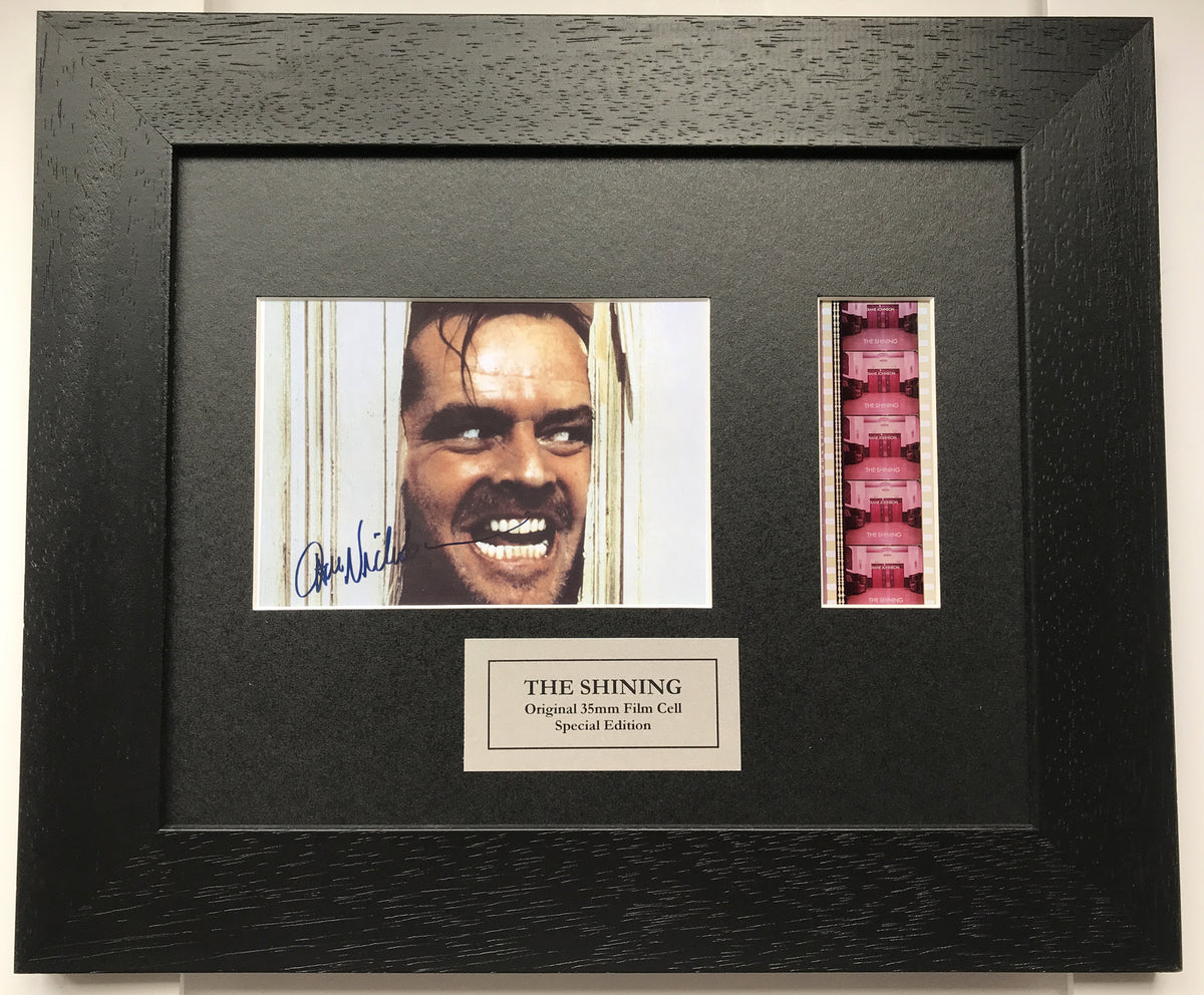 THE SHINING Original 35mm Film Cells set in Quality Wood Frame + Signed Repro