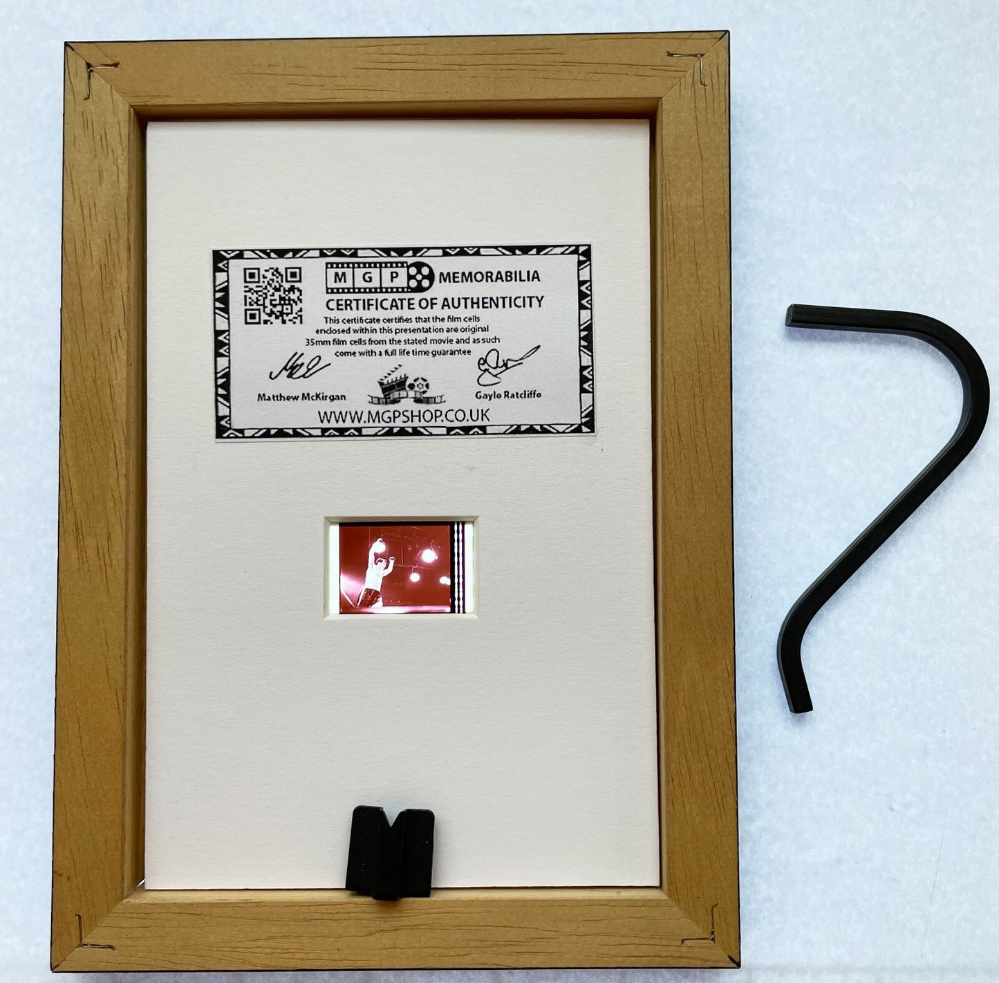 Hand crafted display featuring original Mini 35mm film cell for RAGING BULL fans