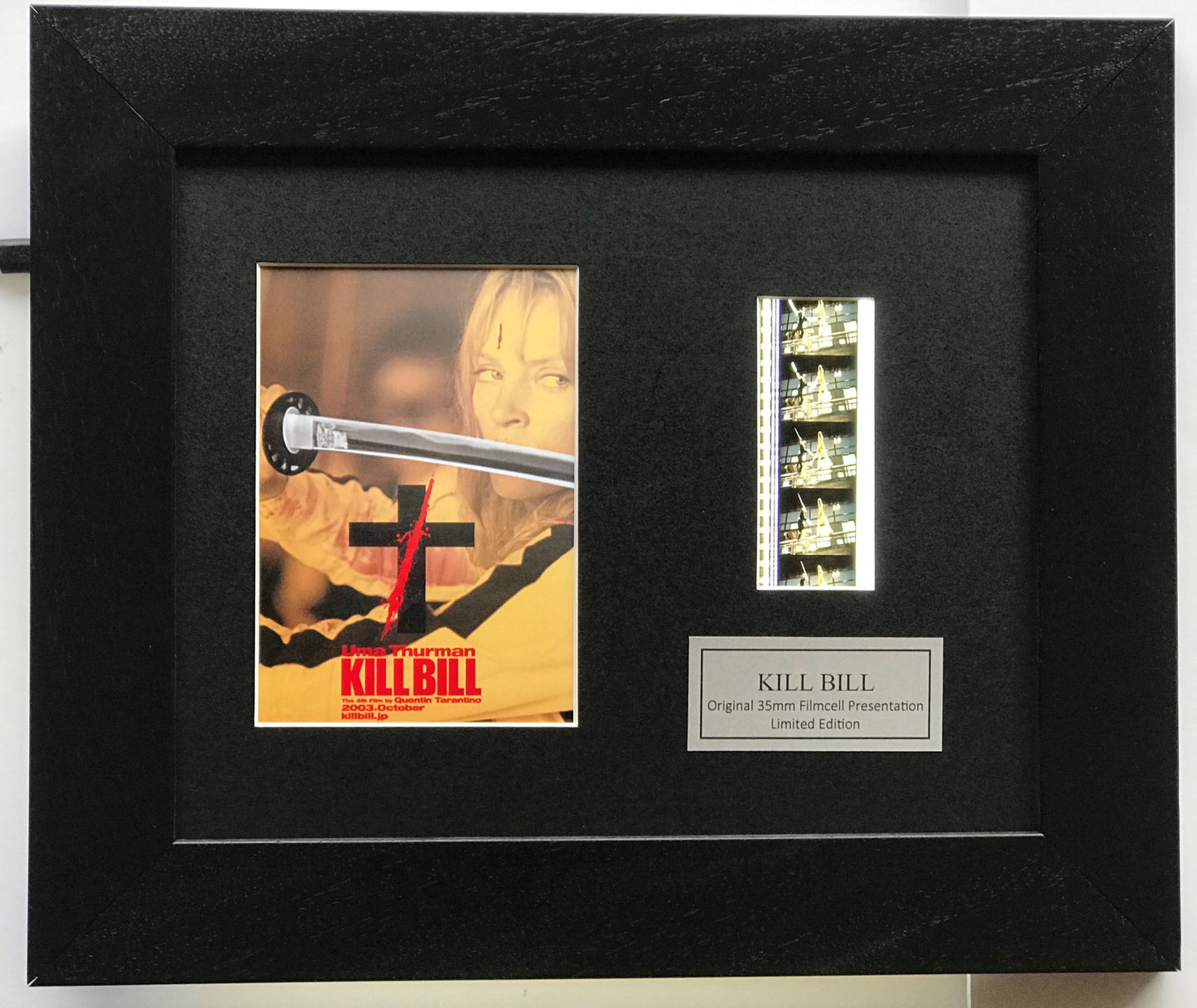 Hand crafted display featuring original 35mm film cells for KILL BILL fans v1