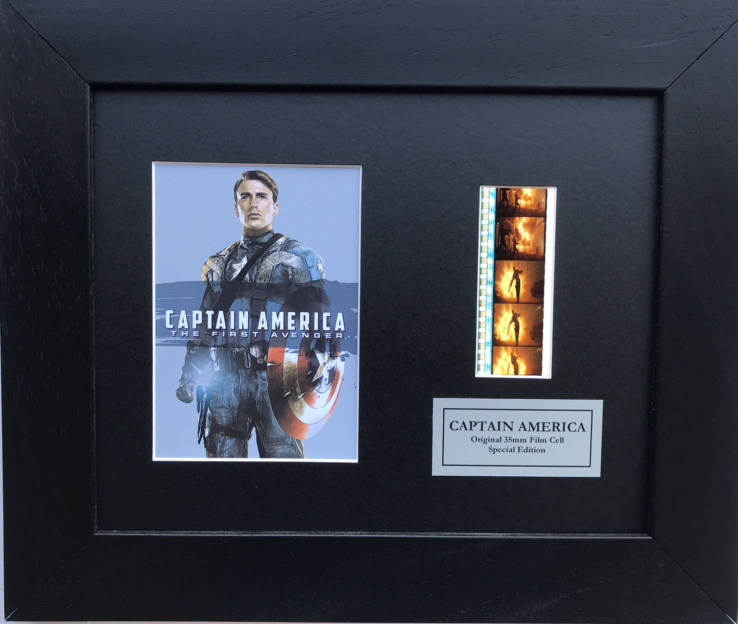 Captain America Original 35mm Film Cells set within Quality Wood Frame + COA