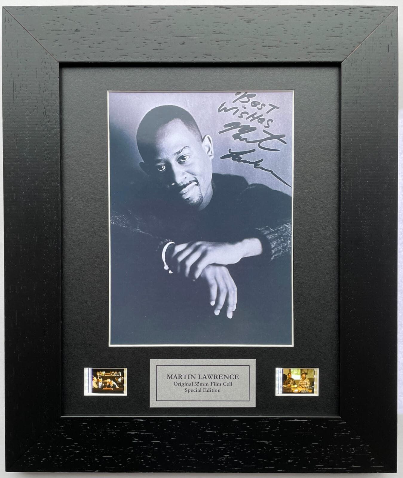 LIFE 1999 Martin Lawrence Signed Repro with Original 35mm film Cell Memorabilia