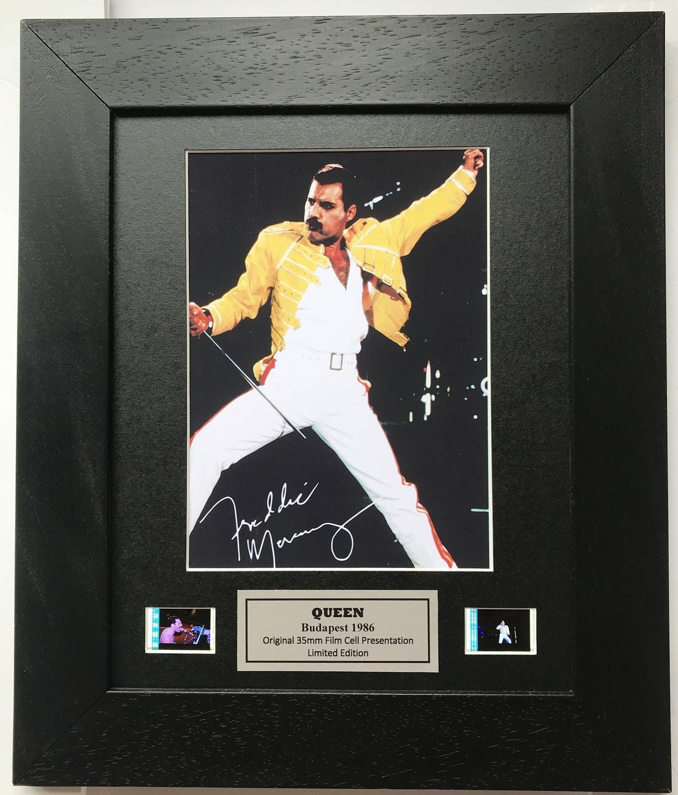 Queen FREDDIE MERCURY Original 35mm Film Cells set within Quality Wood Frame