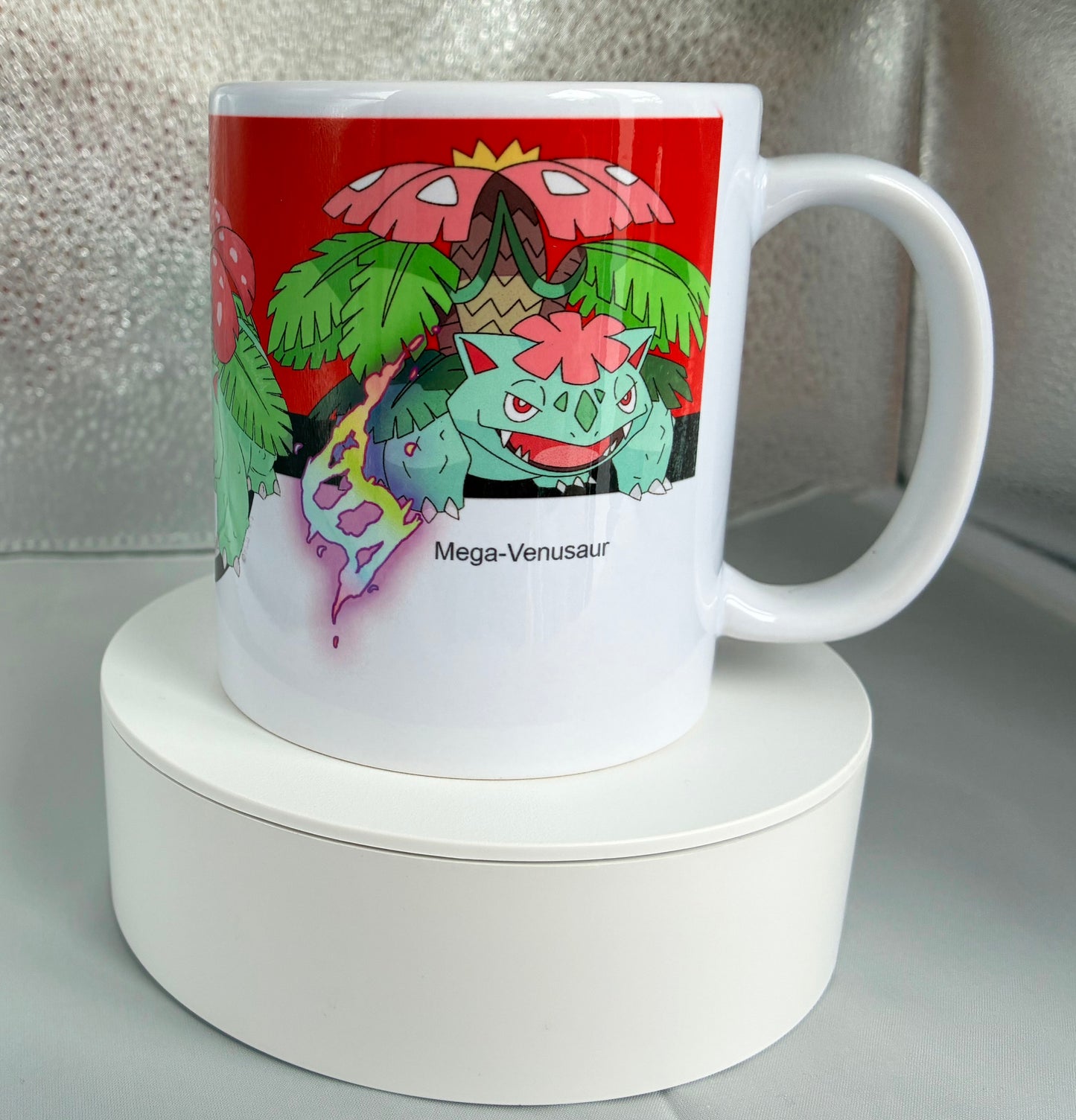 Characters of Pokemon Bulbasaur, Ivysaur, Venusaur & Mega Venusaur 11oz Coffee Mug