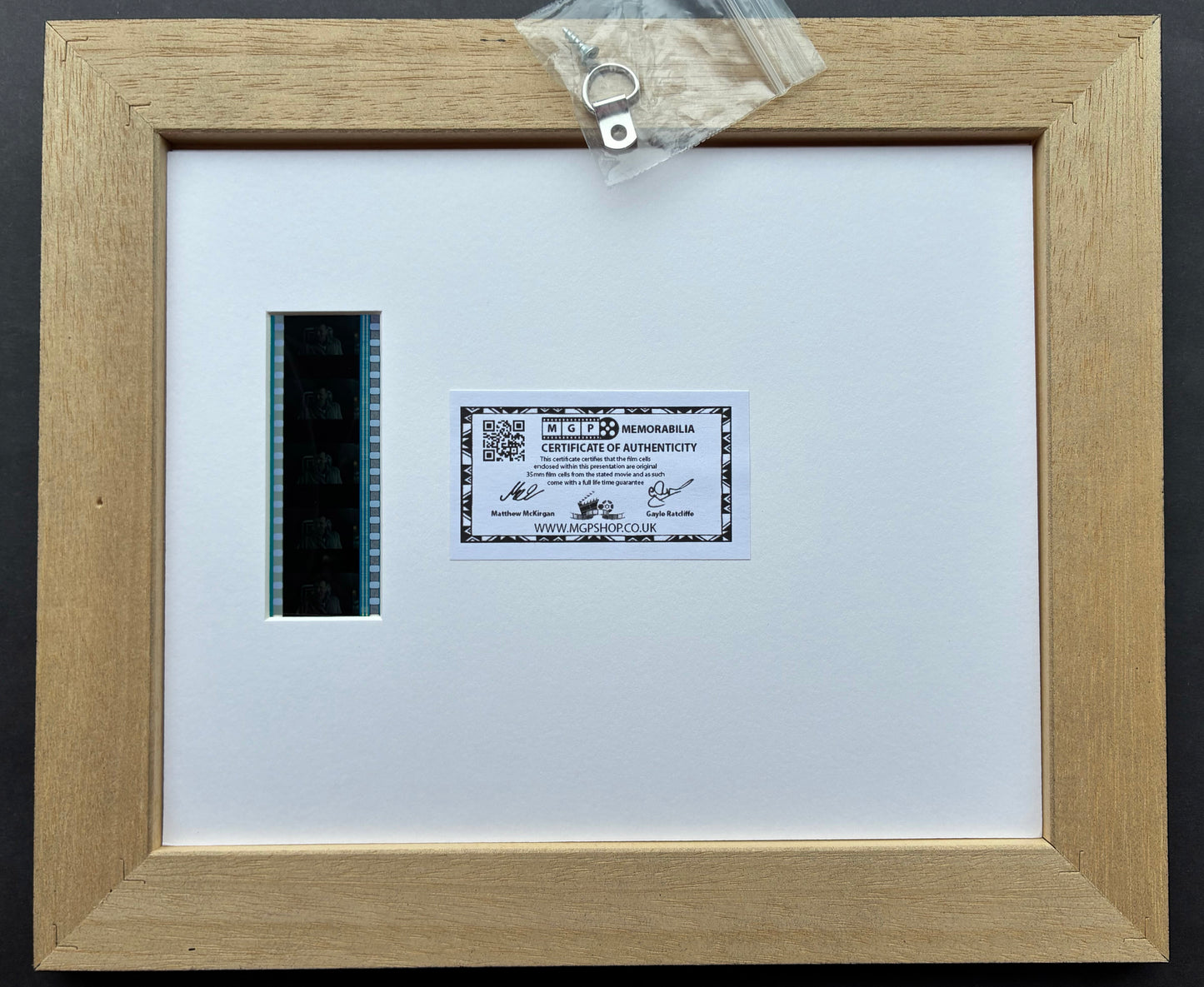 Hand crafted display with original 35mm film cells for 44 INCH CHEST 2009 Movie