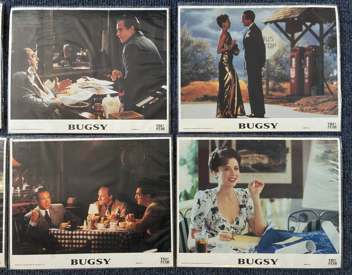 BUGSY (1991) Original Lobby Cards x 6 with Warren Beatty
