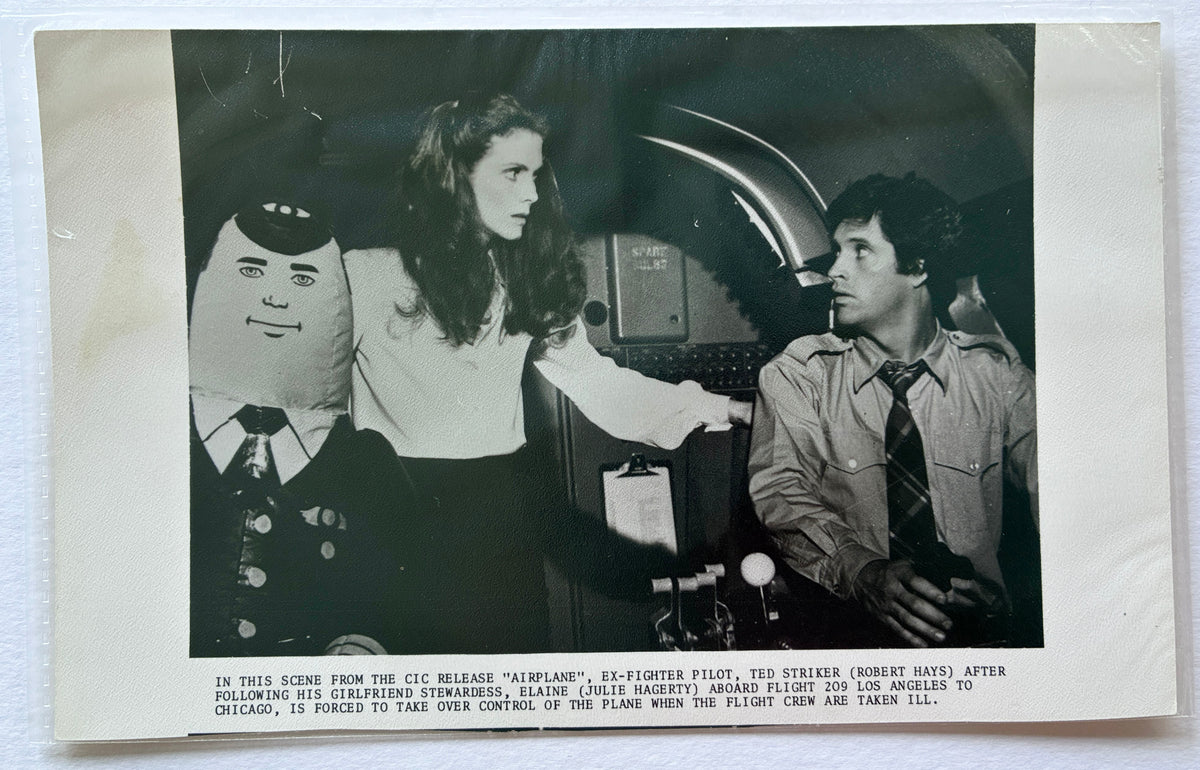 Original Black & White Stills for AIRPLANE of 1980 x 2 still in Polythene covers