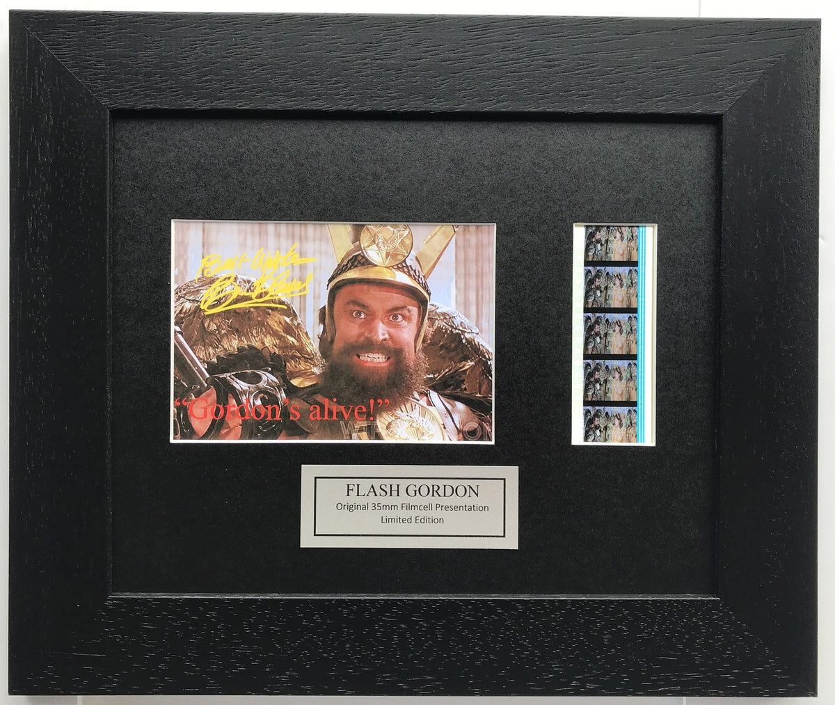 Handmade display featuring original 35mm film cells for a FLASH GORDON fan vSR