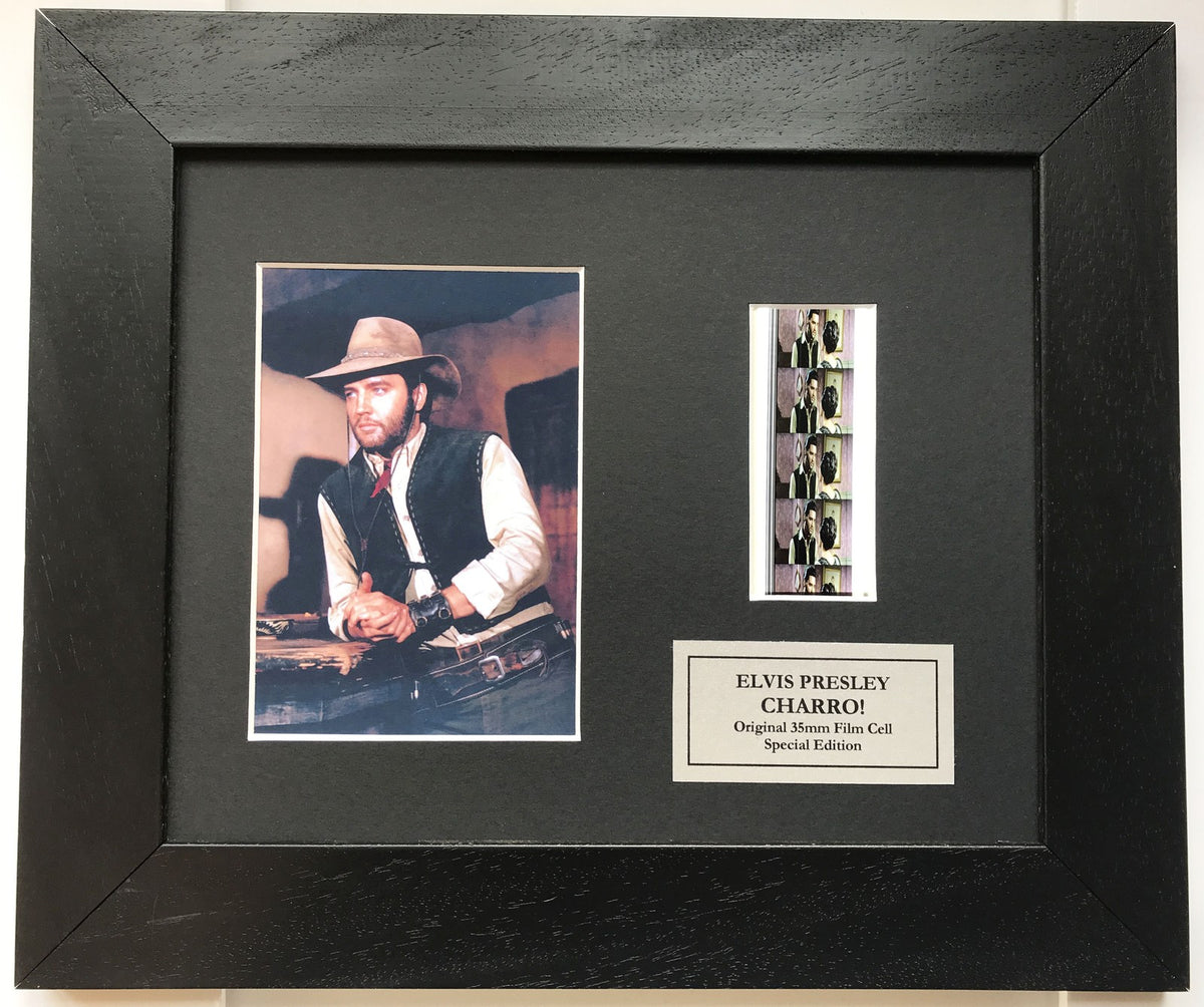 Hand crafted display featuring original 35mm filmcells for ELVIS PRESLEY fans vC
