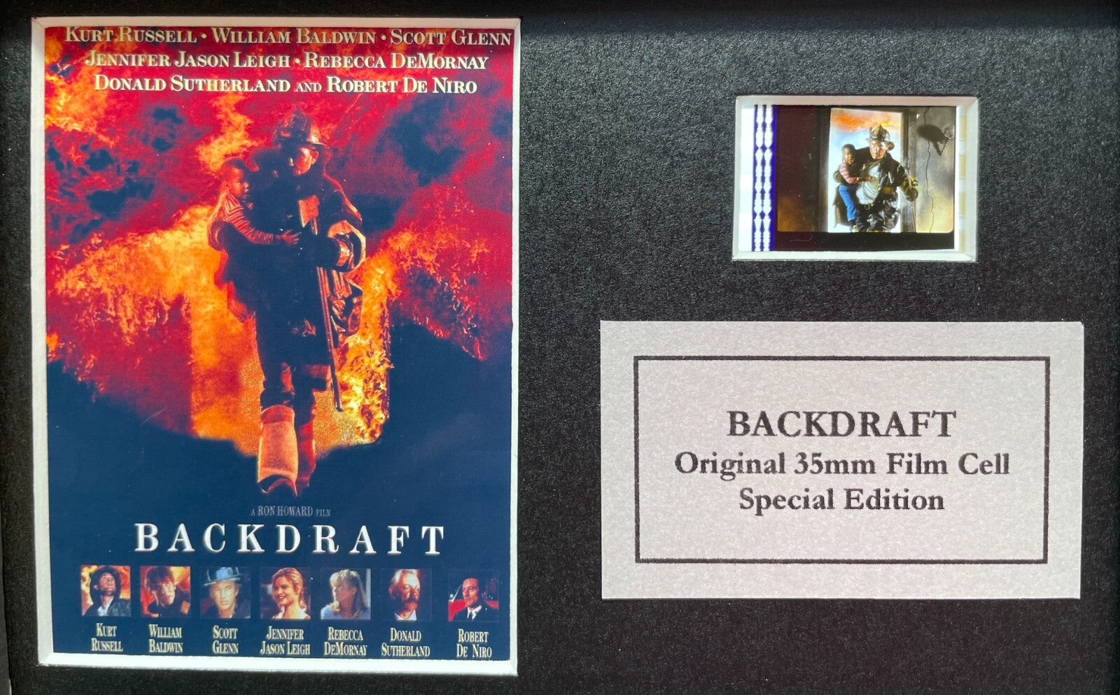 BACKDRAFT of 1991 (Kurt Russell) Original Mini 35mm film cell Memorabilia + COA