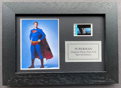 Hand crafted display featuring original Mini film cell for SUPERMAN RETURNS fans