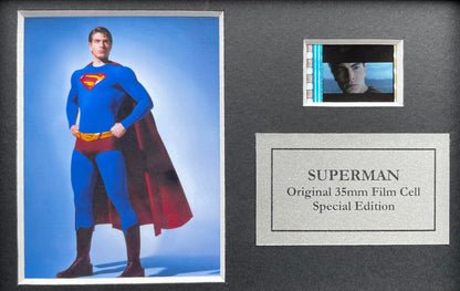 Hand crafted display featuring original Mini film cell for SUPERMAN RETURNS fans