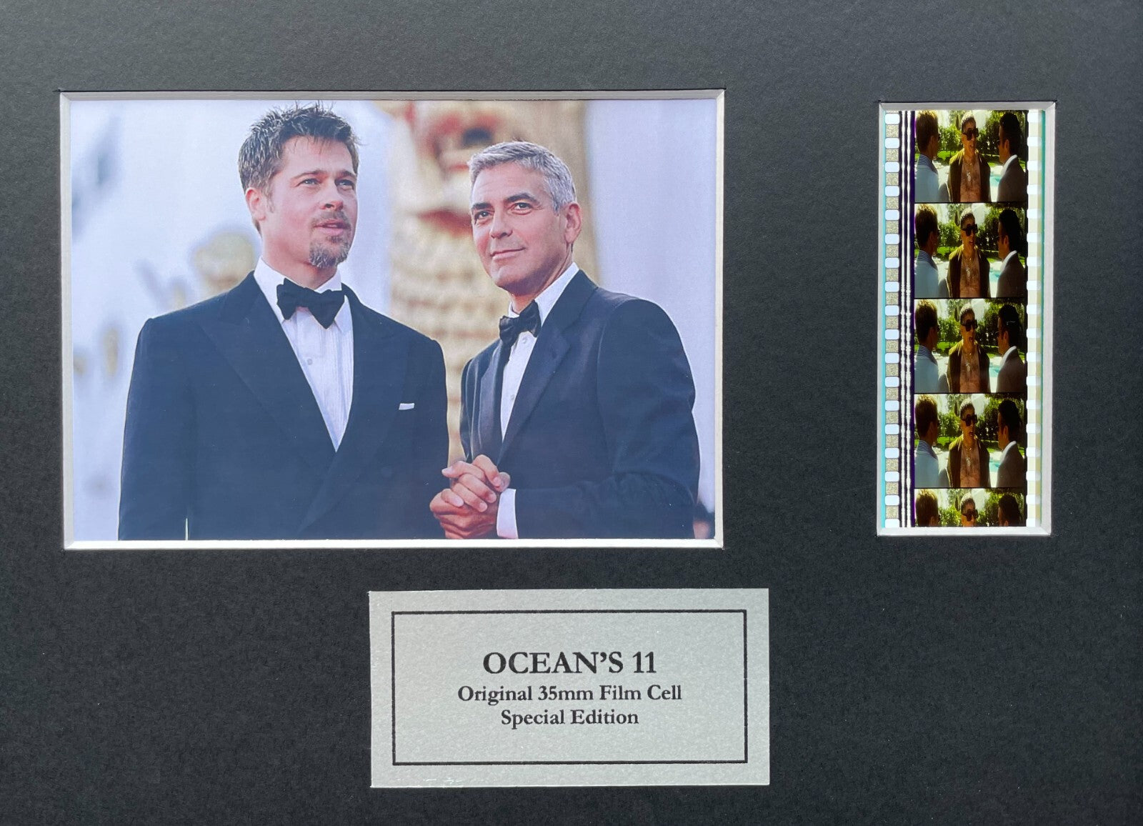 Hand crafted display featuring original 35mm film cells for a OCEAN'S 11 fan