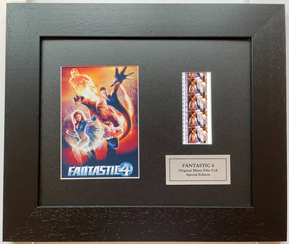Hand crafted display featuring original 35mm film cells for FANTASTIC FOUR fans