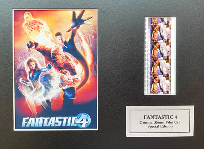 Hand crafted display featuring original 35mm film cells for FANTASTIC FOUR fans