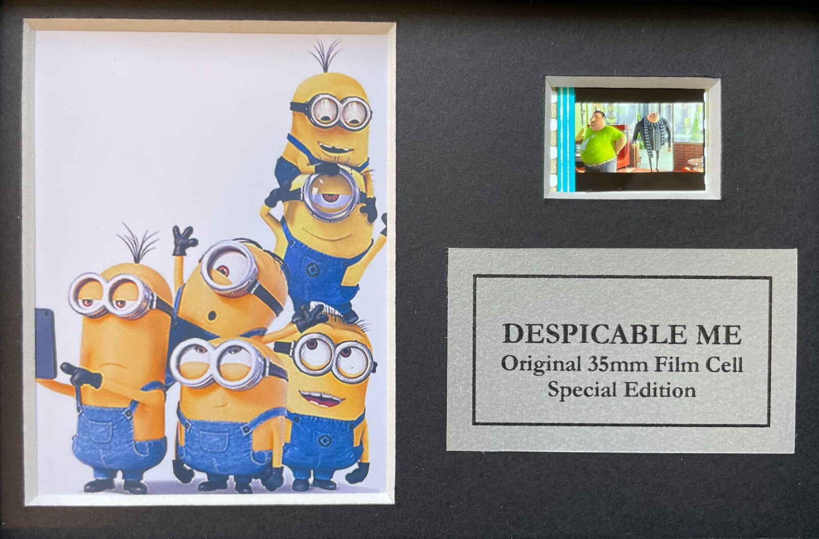 Hand crafted display featuring Mini original film cell for DESPICABLE ME fans vM
