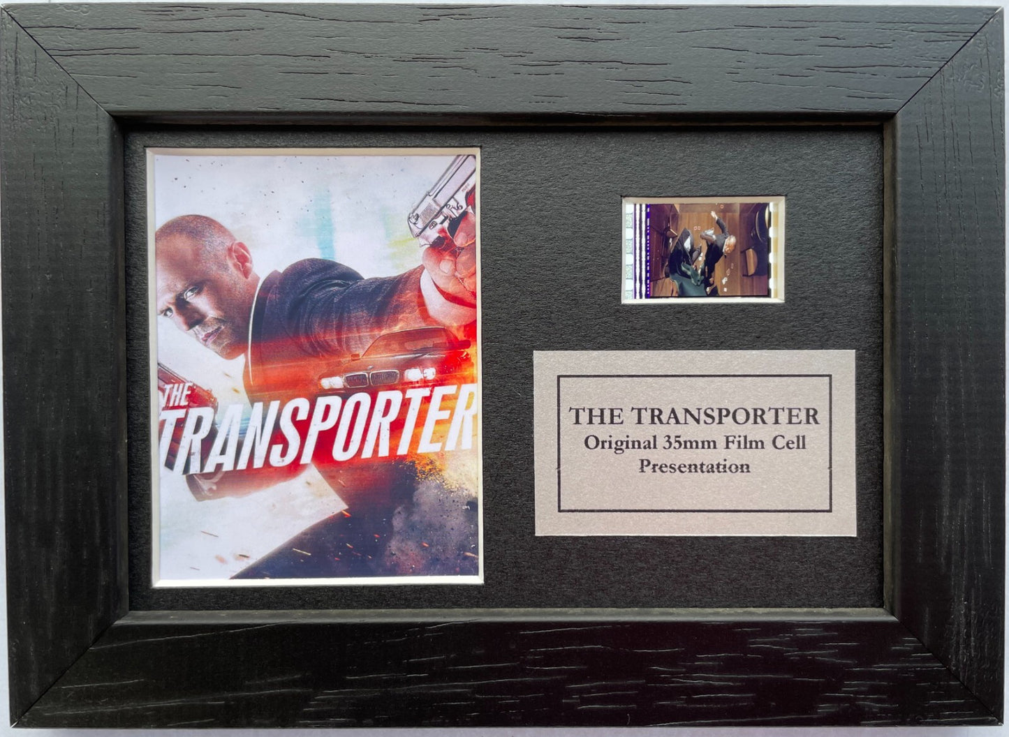 THE TRANSPORTER Original Mini 35mm Film Cells set in Quality Wood Frame + COA