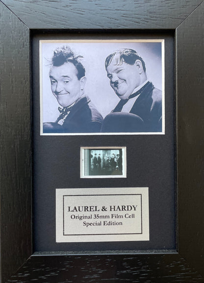 LAUREL & HARDY Original Rare 35mm Mini Filmcell set within Quality Wooden Frame