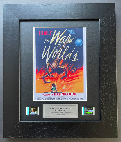 H G Wells WAR of The WORLDS Original 35mm Film Cells set in Quality Wood Frame