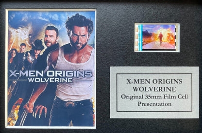 Hand crafted display featuring original Mini film cells for X-MEN ORIGINS fans