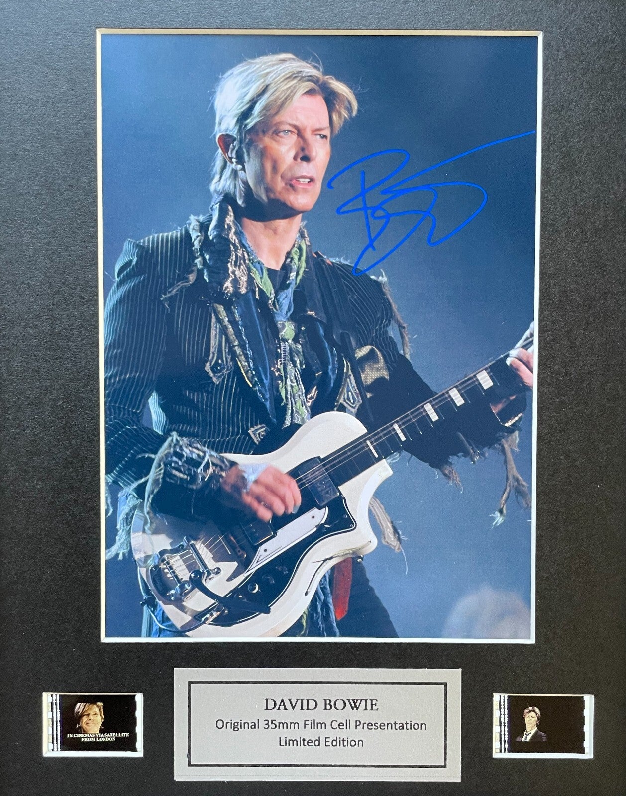 Hand crafted display featuring original 35mm film cells for DAVID BOWIE fans vSR