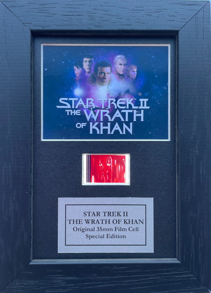 Hand crafted mini display featuring original film cell for a Star Trek II fan