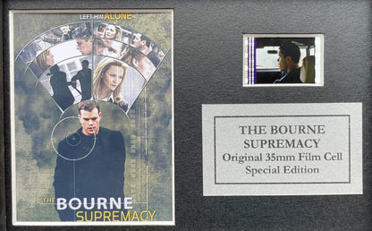 Handmade display featuring original 35mm film cell for THE BOURNE SUPREMACY fans
