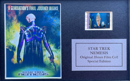 Hand crafted display featuring original film cell for a Star Trek NEMESIS fan