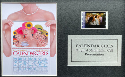 Hand crafted display featuring original Mini film cells for CALENDAR GIRLS fans