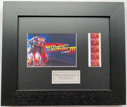 Handmade display featuring original film cells for BACK To The FUTURE III fans