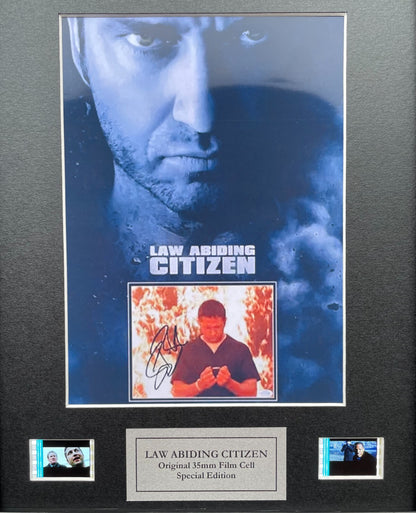 Handmade display featuring original filmcells for LAW ADIDING CITIZEN fans vSR