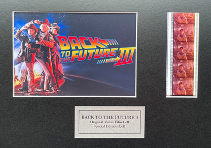 Handmade display featuring original film cells for BACK To The FUTURE III fans