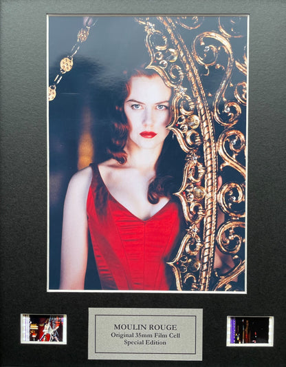 Hand crafted display featuring original 35mm film cells for MOULIN ROUGE v1