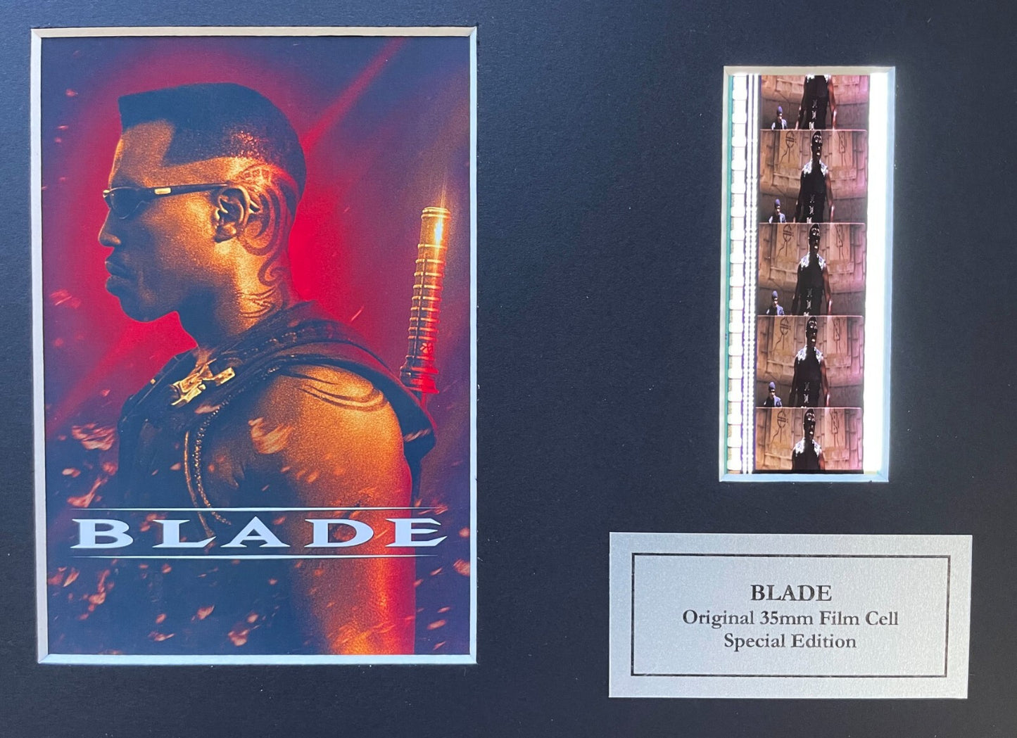 BLADE Wesley Snipes Original 35mm Film Cells set within Quality Wood Frame + COA