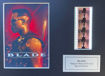 BLADE Wesley Snipes Original 35mm Film Cells set within Quality Wood Frame + COA
