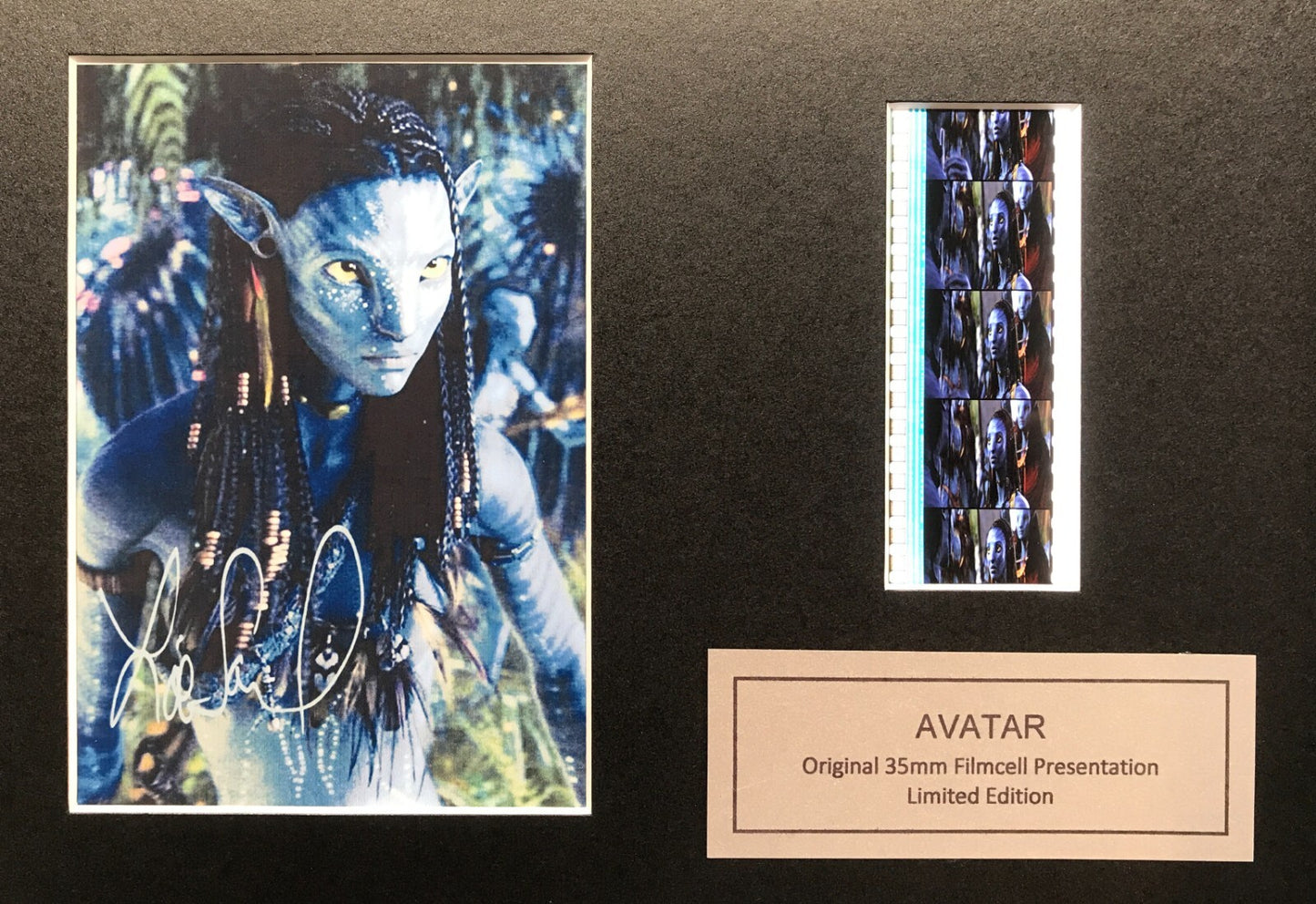 Hand crafted display featuring original film cells for an AVATAR 2009 fan vSR