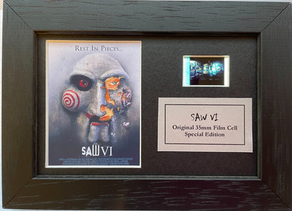 Handmade display featuring original Mini 35mm film cells for a SAW fan + COA