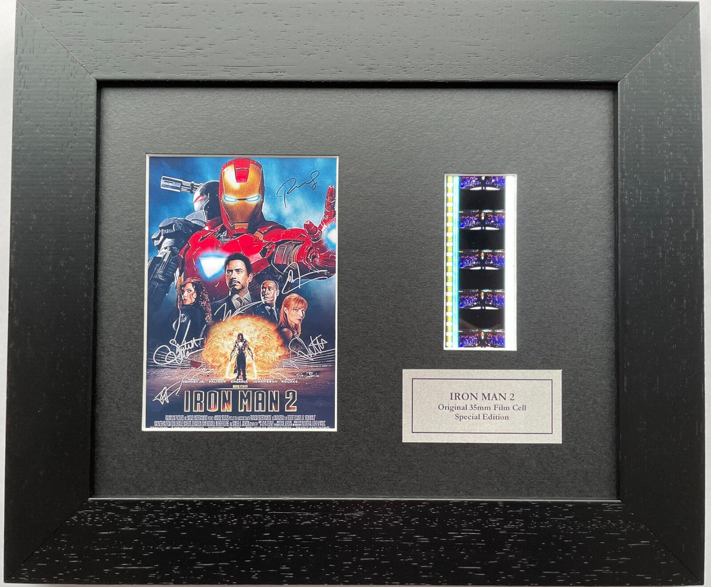 Hand crafted display featuring original 35mm film cells for IRON MAN 2 fans vSR