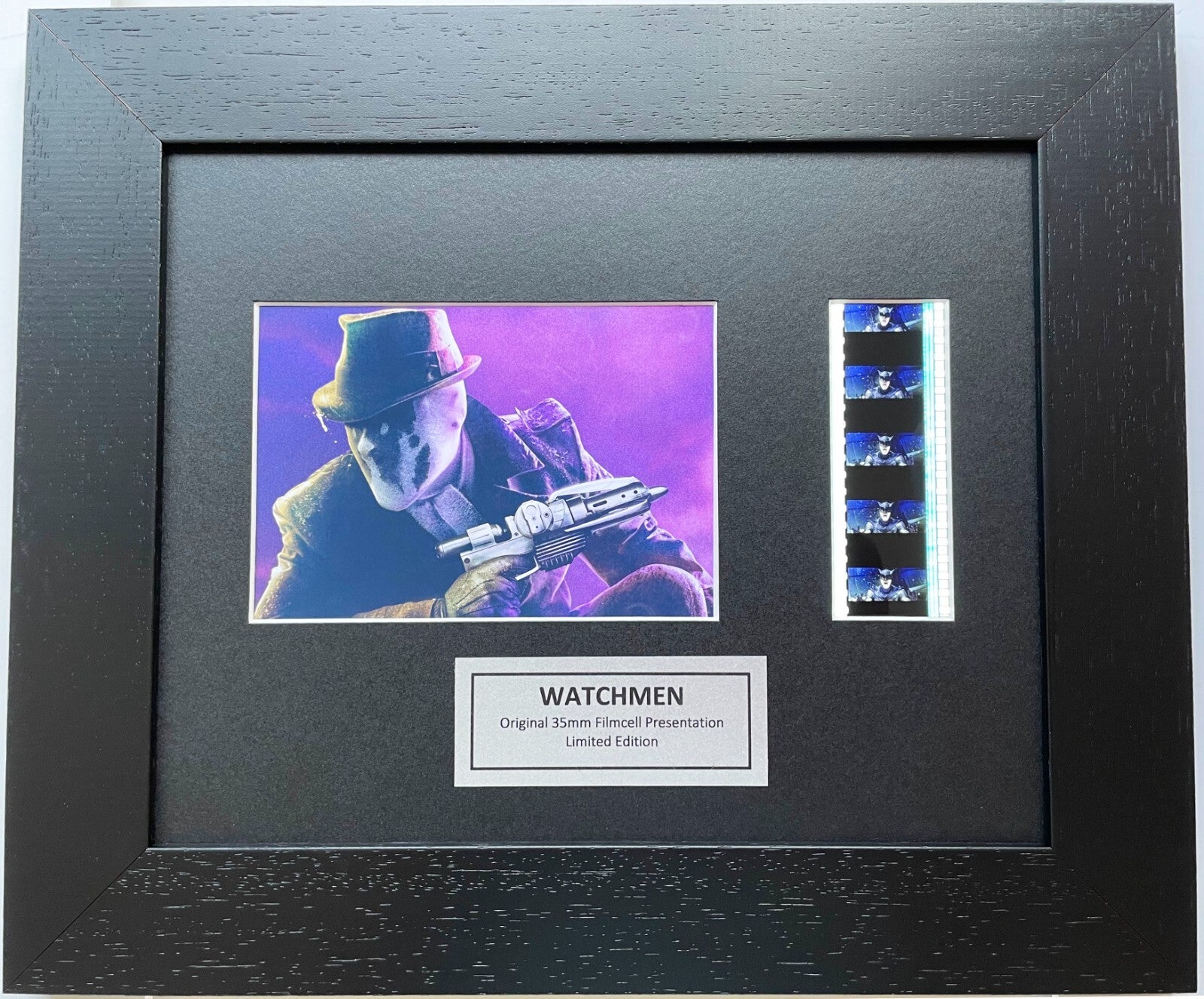 Hand crafted display featuring original 35mm film cells for a WATCHMEN fan v2