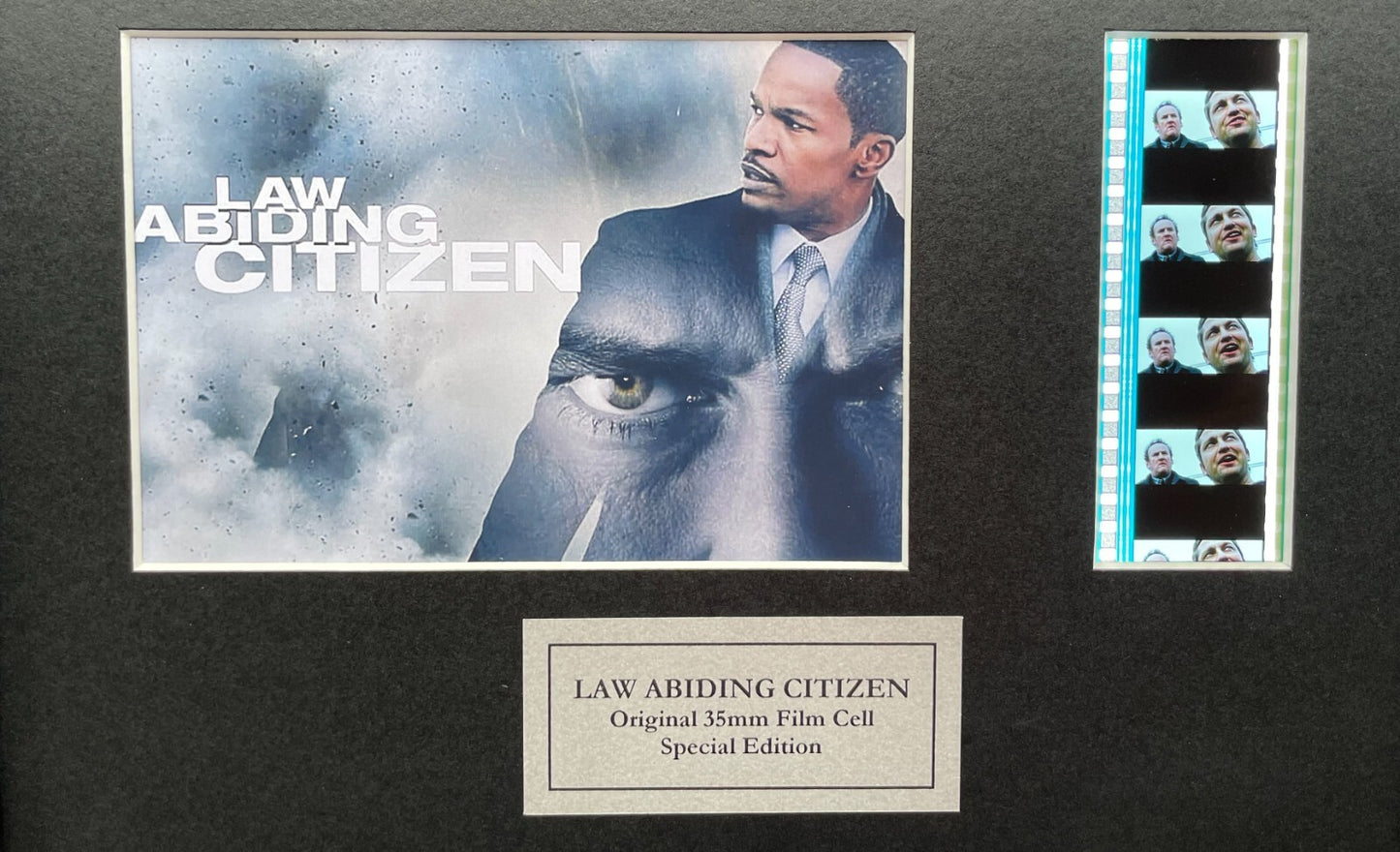 Hand crafted display featuring original filmcells for LAW ADIDING CITIZEN fans v1