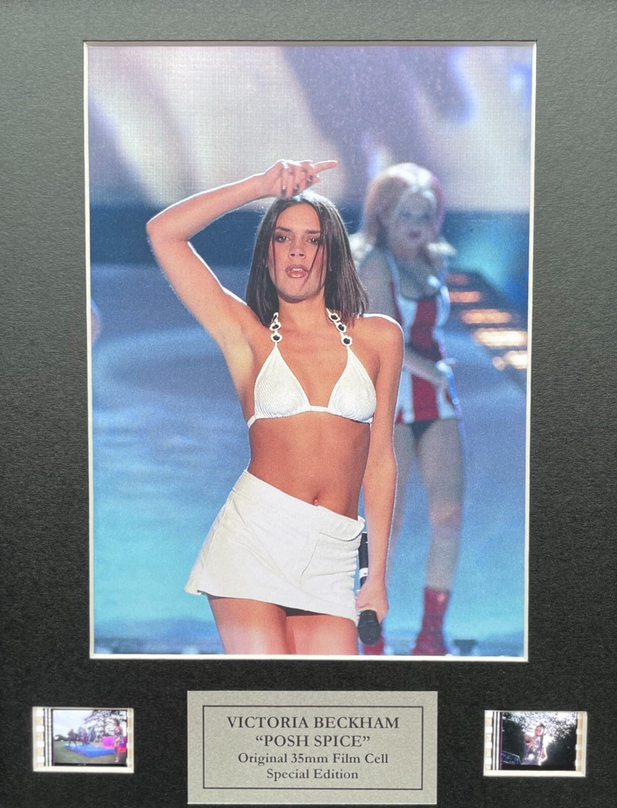 Hand crafted display featuring original film cells for a VICTORIA BECKHAM fan