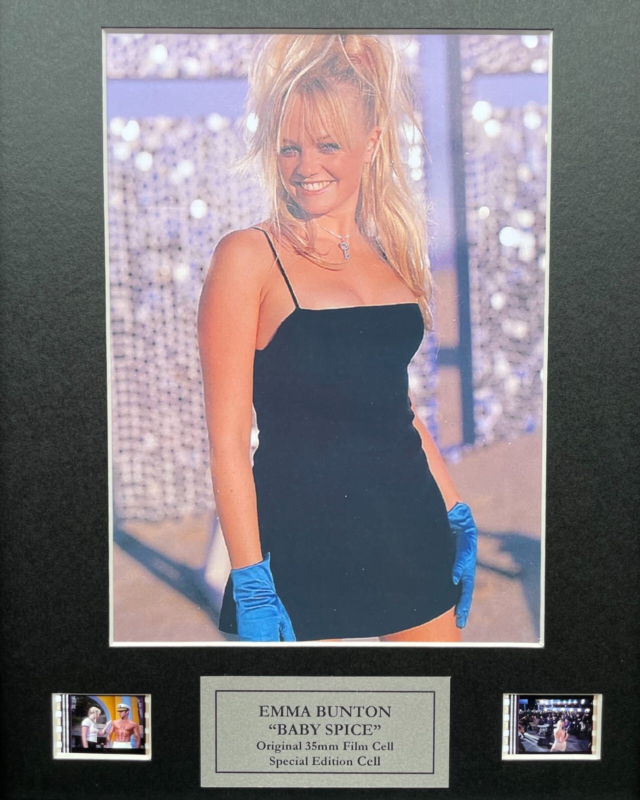 Handmade display featuring original film cells for a Spice World Emma Bunton fan