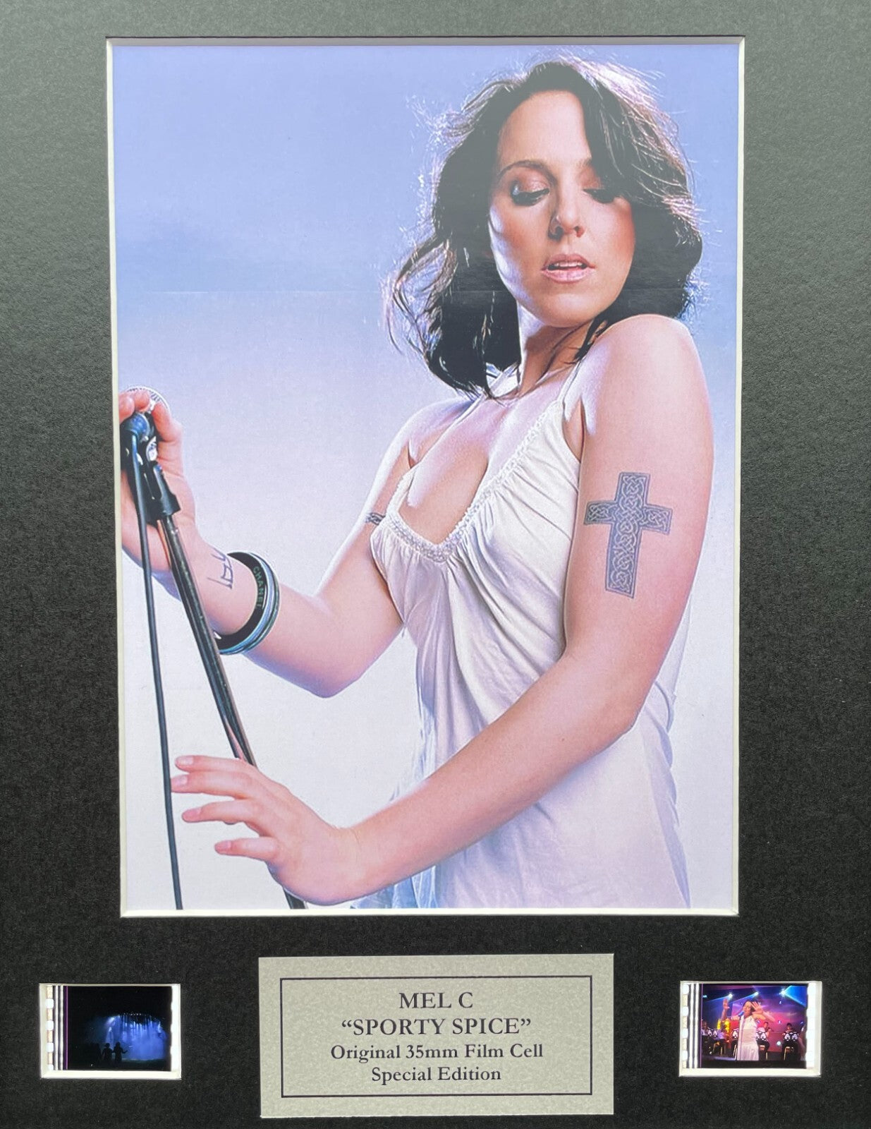 Hand crafted display featuring original film cells for a Spice World Mel C fan