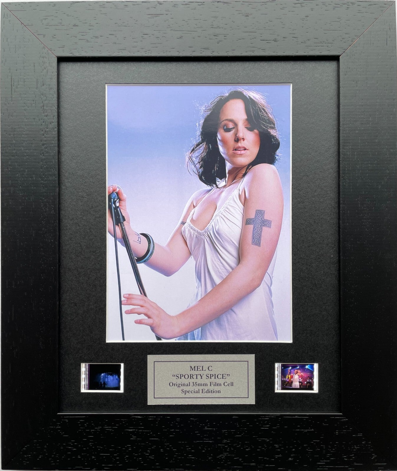 Hand crafted display featuring original film cells for a Spice World Mel C fan
