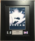 Hand crafted display featuring original 35mm film cells for a SCREAM 1 fan