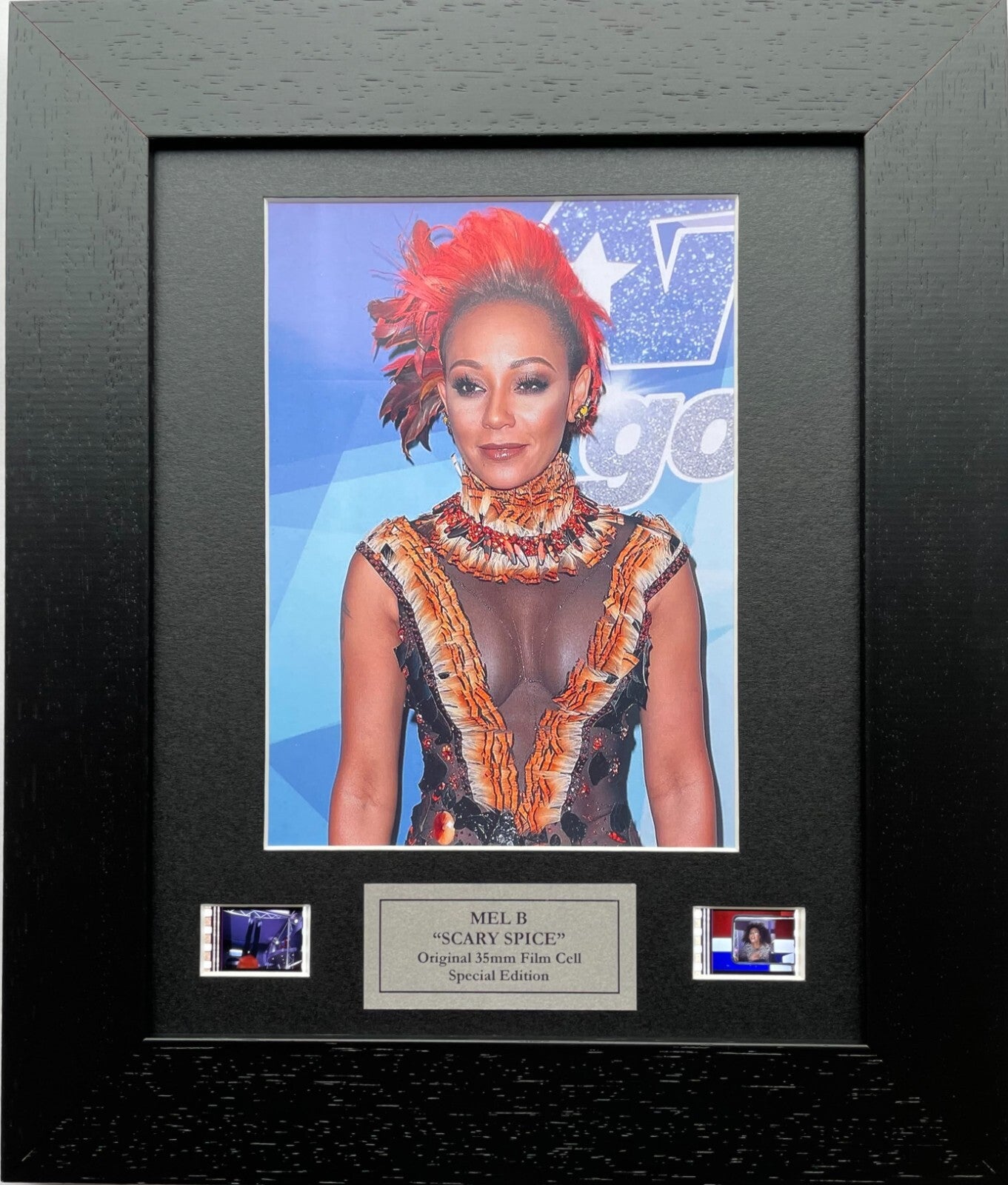 Hand crafted display featuring original film cells for a Spice World MEL B fan