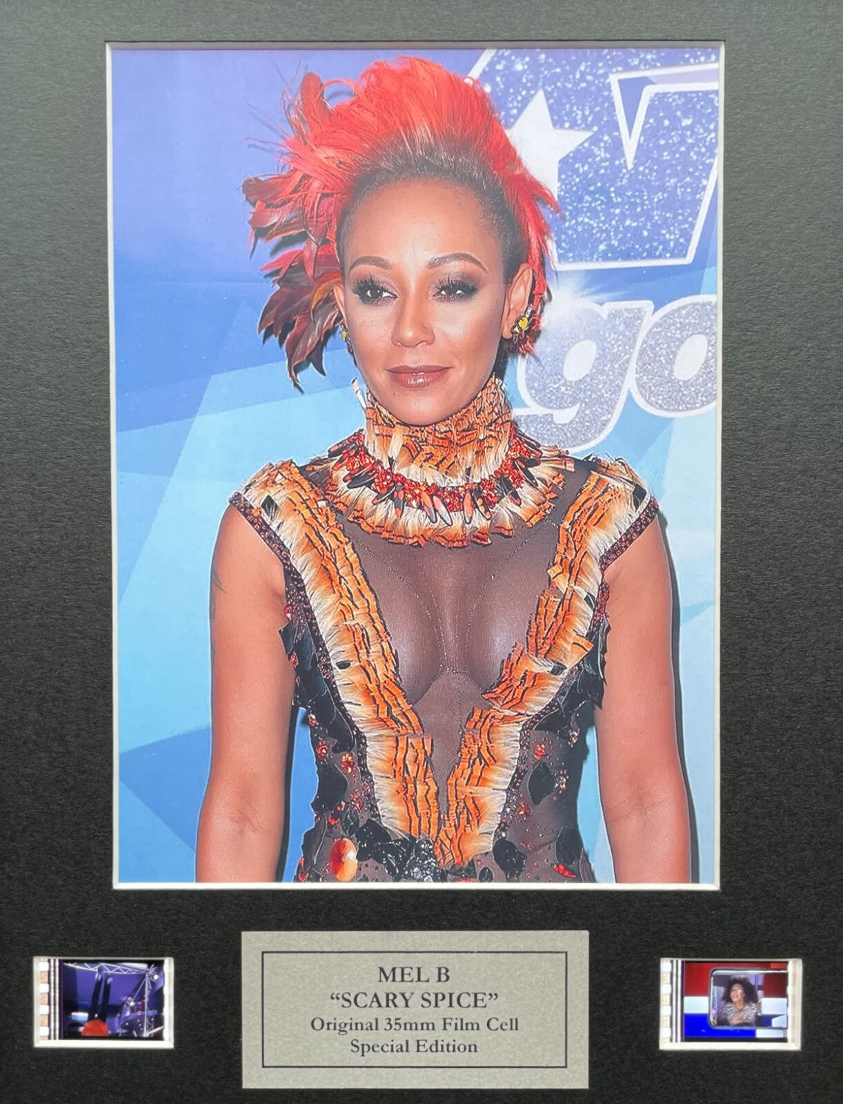 Hand crafted display featuring original film cells for a Spice World MEL B fan