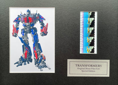Hand crafted display featuring original 35mm film cells TRANSFORMERS fans v2